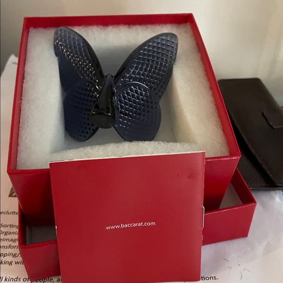 Elegant Blue Baccaret Butterfly Decor - Picture 2 of 3